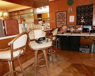 Set of 3 Bamboo Bar Stools