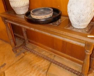 Great Mid Century Pottery, Carved Mexican Table