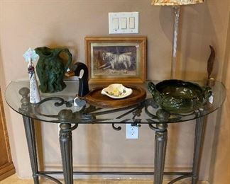 Glass top entry table