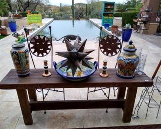 Vintage Mexican table
Talavera
Tin star