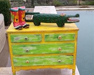 Hand painted Mexican dresser
