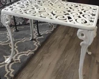 Glass Top Side Table and Metal White Table https://ctbids.com/#!/description/share/337715