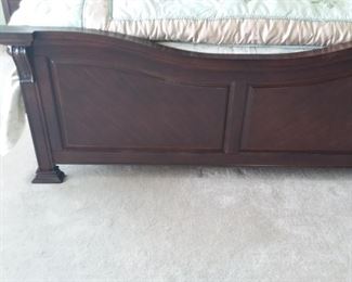King bedroom suite King Headboard/footboard/side rails, with matching 2 night stands and 2 chest of drawers. King mattress and box springs for sale as well!
