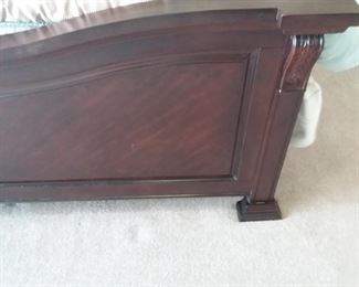 King bedroom suite King Headboard/footboard/side rails, with matching 2 night stands and 2 chest of drawers. King mattress and box springs for sale as well!