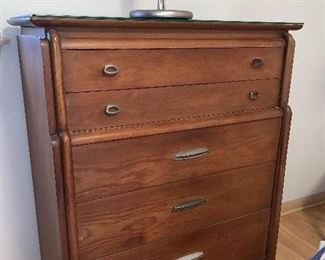 MCM- Drexel Projection Tall Boy dresser Glass tops and mirror available
