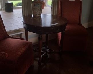 Game table & pair of Parson chairs