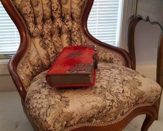 Victorian chair & photo album