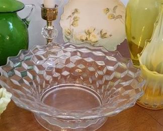 Fostoria American & vaseline glass