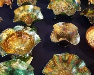 Green carnival glass