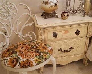 Wrought iron chair (1 of 3), GWTW lamp