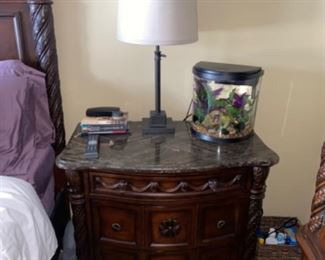 Beautiful hardwood bedroom set with bench