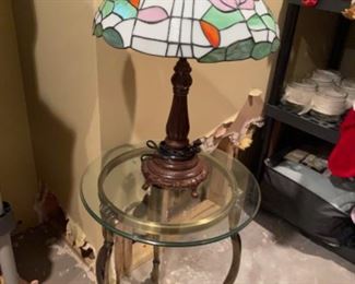 Tiffany style lamp and stand