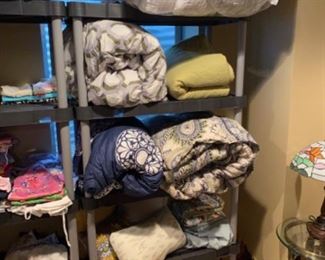Towels comforters sheets and pillows