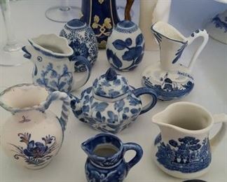 Blue & white pitcher collection