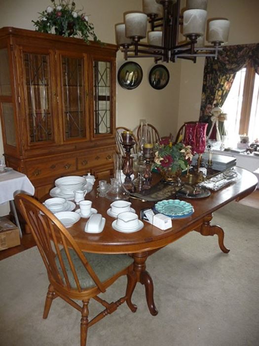 Dining Room Table and Chairs and China Cabinet