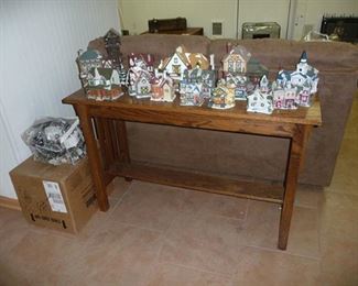 Sofa Table and Christmas Houses
