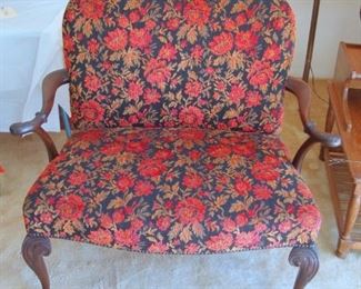 L106 Double Wide Claw Foot Arm Chair with Bold Floral Print 
