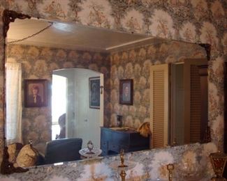 D107 Large Entry Way Mirror with Ornate Corner Pieces
