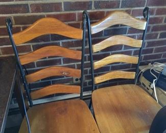 Vintage Ladder Bag Wood & Metal Chairs.