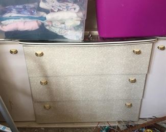 Mid-century chrome and metal bureau.