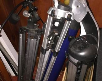 Tripods and telescopes.