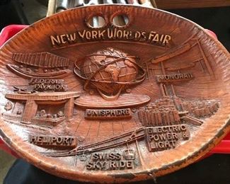 New York World's Fair Wooden Plate.