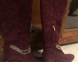 Burgundy Suede Boots