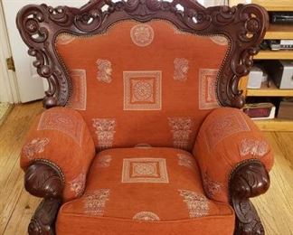 Oversized Carved Wooden Chair https://ctbids.com/#!/description/share/337195