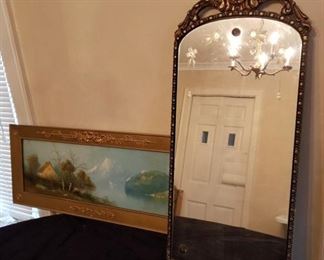 Antique Print & Vintage Mirror https://ctbids.com/#!/description/share/338049