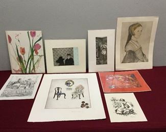 Collection of Prints and watercolors  https://ctbids.com/#!/description/share/337629