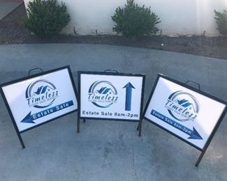 Look for the blue and white Timeless signs by the driveway.