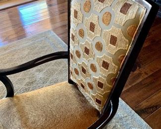 Century dining armchairs in custom textured fabric (2)