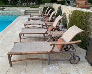 Castelle 6' Action Lounge Chairs (5) with wheels  