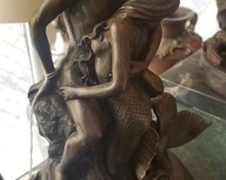 Bronze lovers statue signed by artist