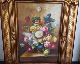 Large floral oil painting