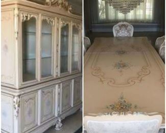 Italian dining table and China cabinet