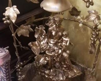 Antique water fountain lamp gold
