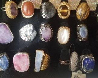 Natural gem stoe rings