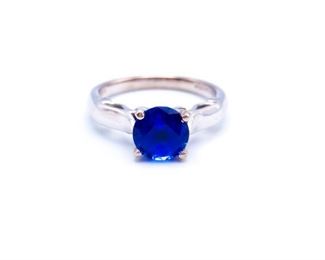 Stunning Verragio Signed Sapphire and Diamond Estate Ring in 18k White Gold [Brand New]