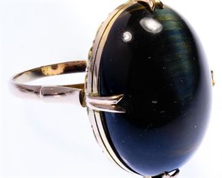 14k Gold and Cats Eye Tourmaline Ring