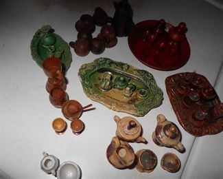 Majolica and other tiny tea sets