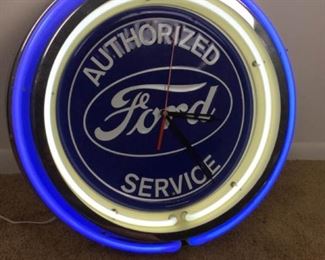 Ford Authorized Service Neon Clock https://ctbids.com/#!/description/share/337452