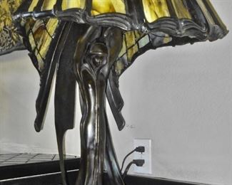 Behrens Tiffany-Style Flying Lady Lamp