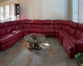 Red Leather Sectional Sofa