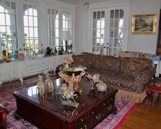 Eclectic Sofa, Oversized Coffee Table