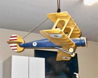 Large Wooden Plane In Flight