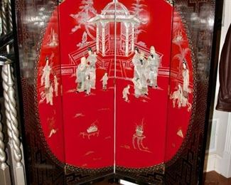 Asian Mother of Pearl 4-Panel Screen