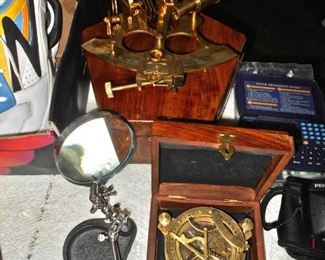 Brass Sextant, Desk Compass