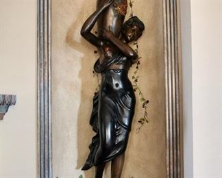 Bronze Fountain Statue, Lady With Urn