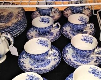 Cups & saucers by Johnson Brothers  "Coaching Scenes"